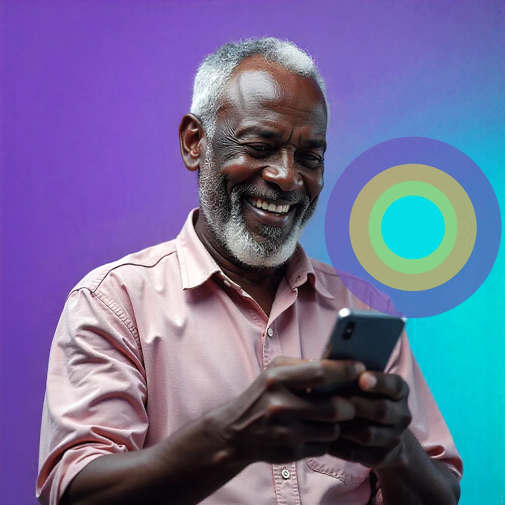 An elder sending money on MoovnPay, from his phone