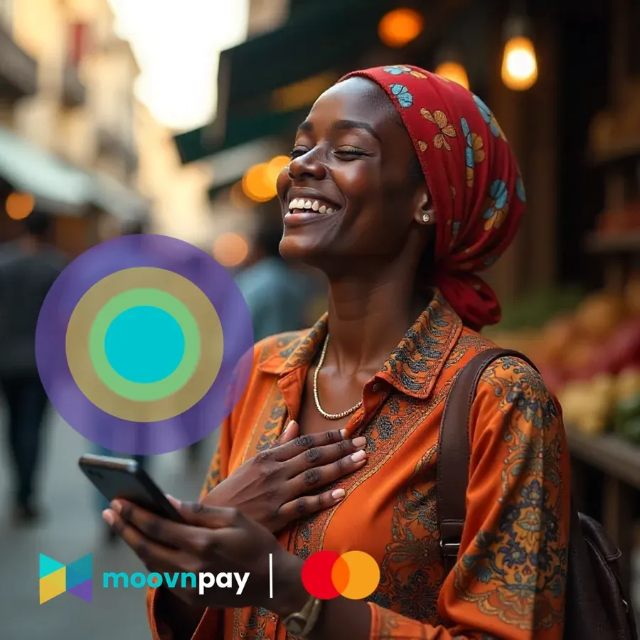 A MoovnPay-issued card in use by a driver, merchant, or program beneficiary